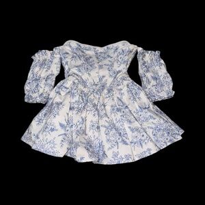 Sugar Thrillz White and Blue Floral Dress
